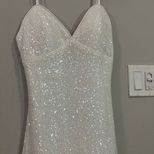White Sequin Mini Dress